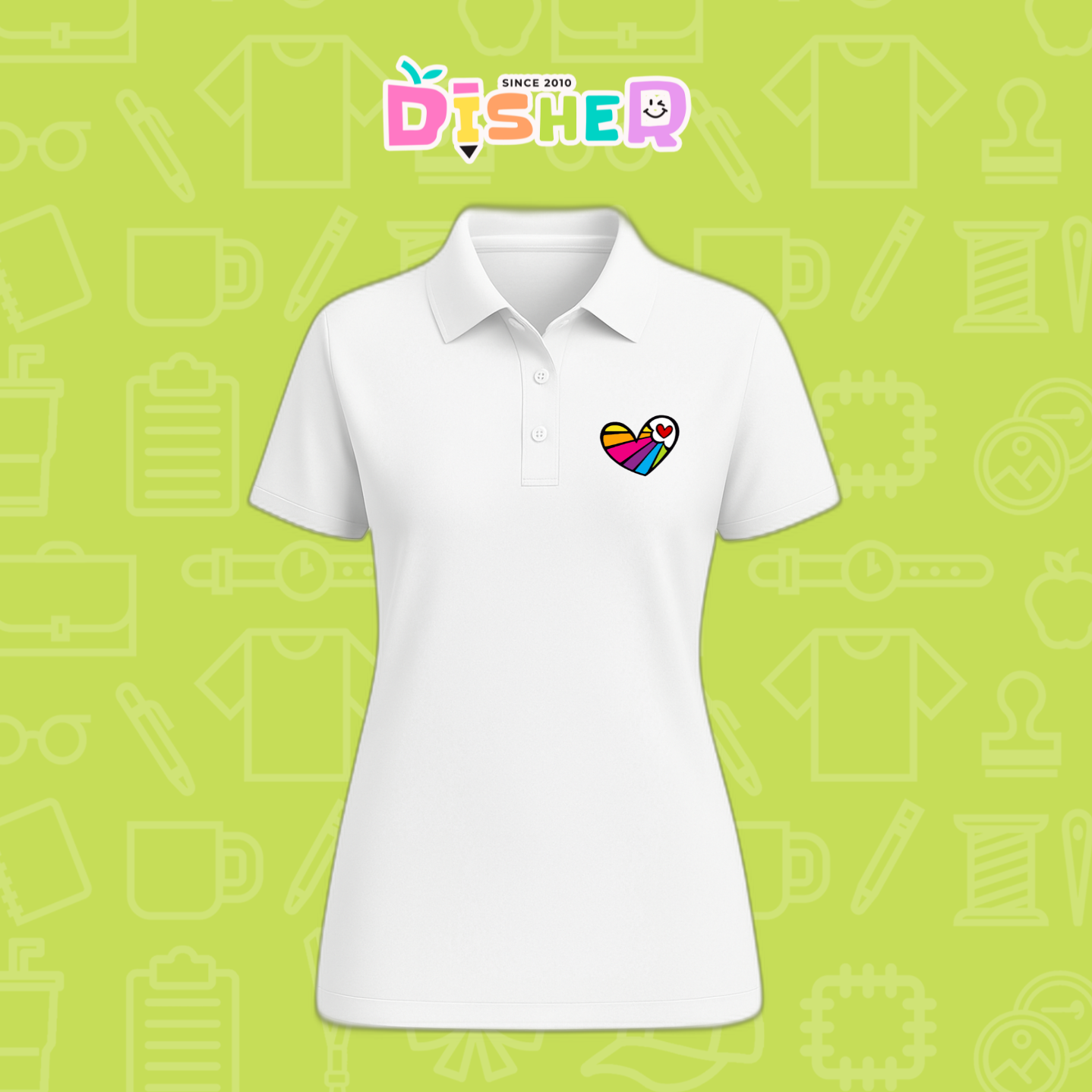 PBD-D-073: Polo Bordada Dry Fit Dama I Corazón lineas