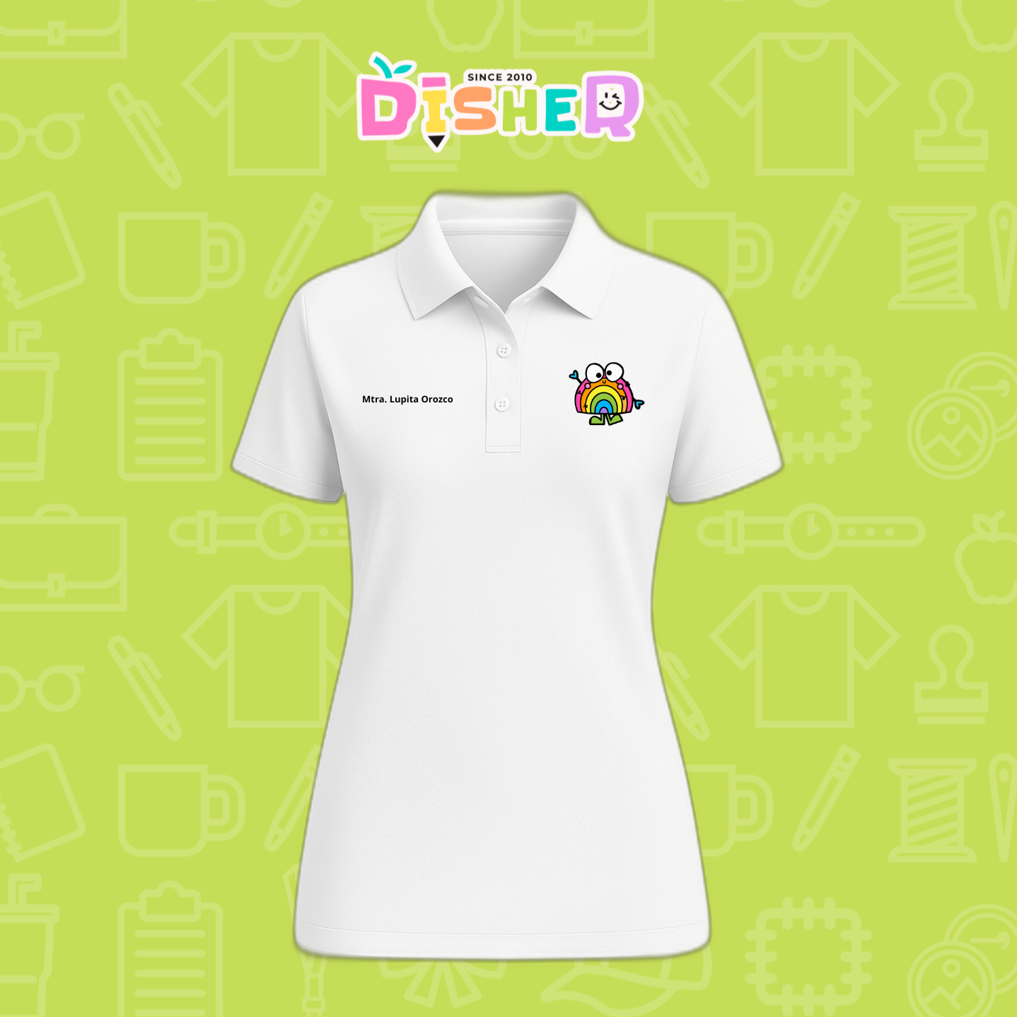 PBD-D-029: Polo Bordada Dry Fit Dama I Arcoíris manitas