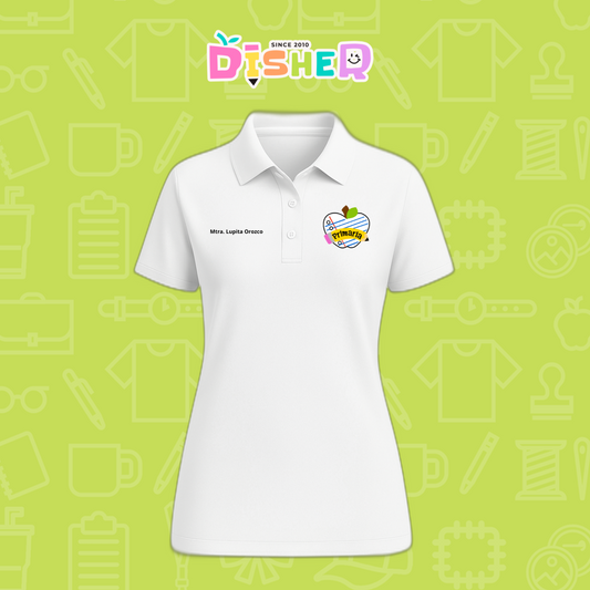 PBD-D-093: Polo Bordada Dry Fit Dama I Corazón papel primaria