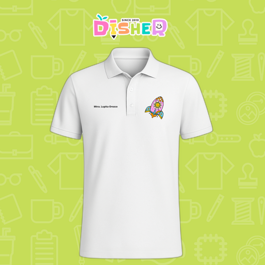 PBD-C-0027: Polo Bordada Dry Fit Caballero I Cohete