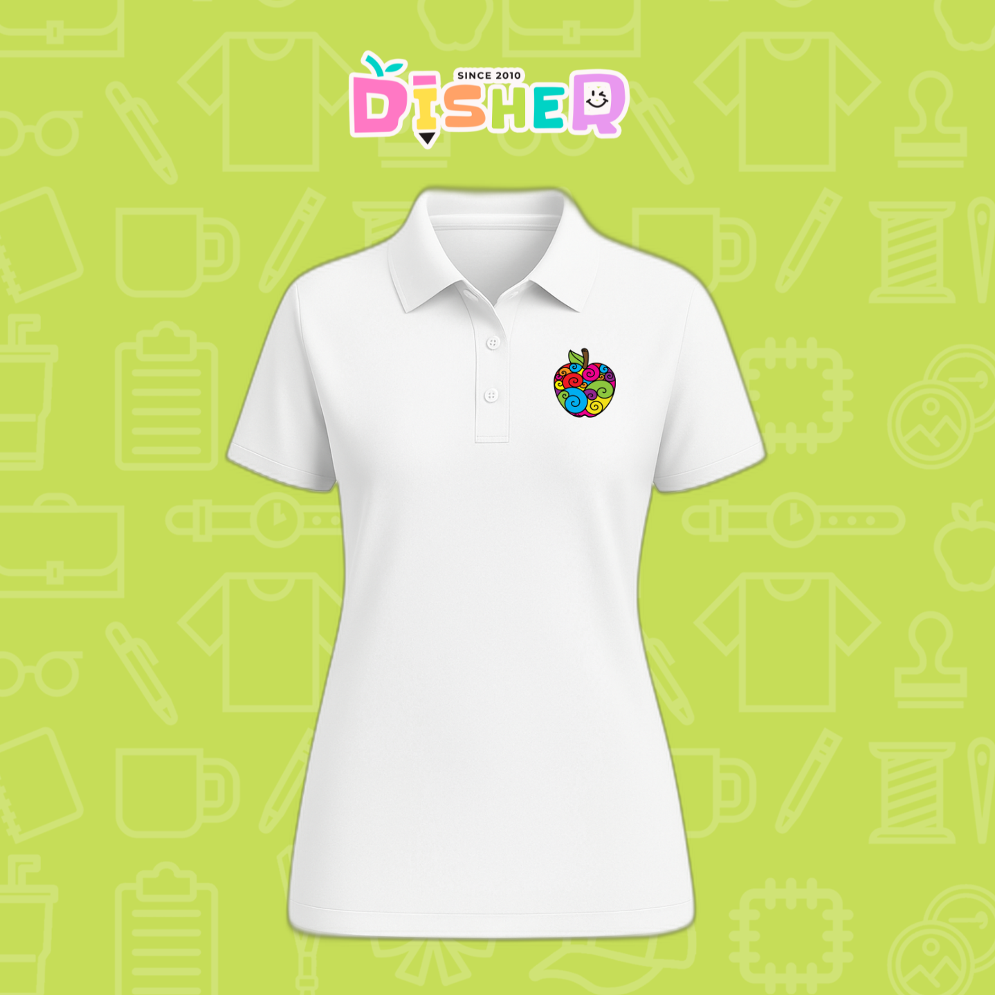 PBD-D-067: Polo Bordada Dry Fit Dama I Manzana risco