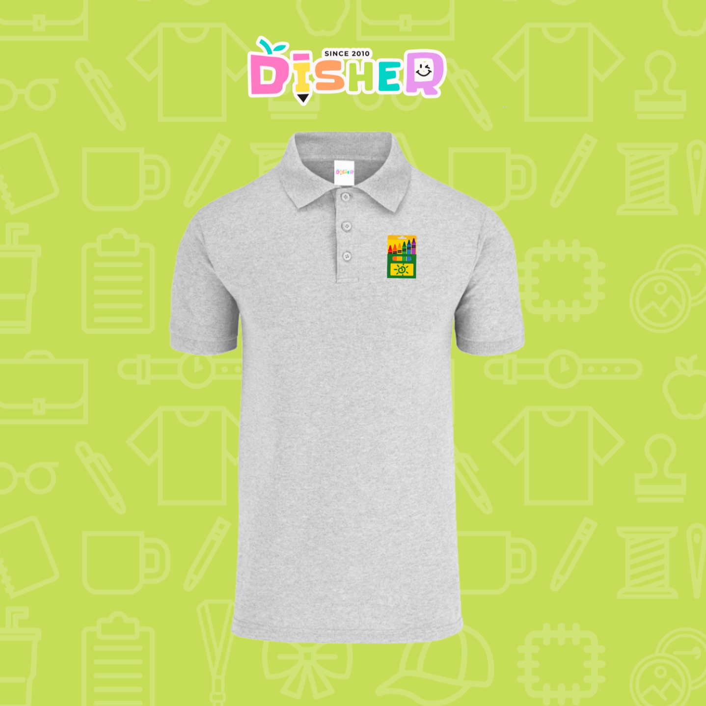 PBY-C-0059: Polo Bordada 50/50 Caballero I Crayolas cajita