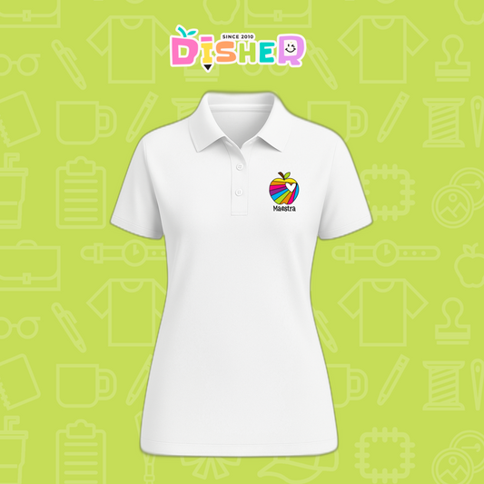 PBD-D-075: Polo Bordada Dry Fit Dama I Manzana rayaz colores