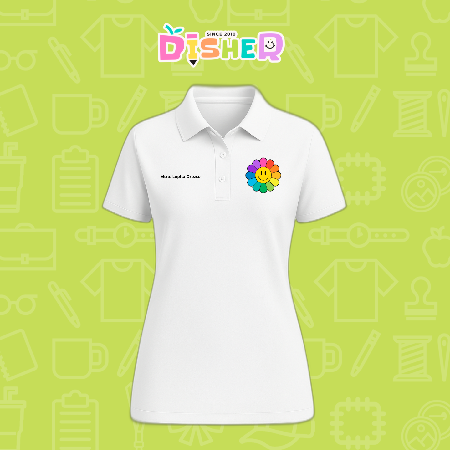 PBD-D-018: Polo Bordada Dry Fit Dama I Flor de colores