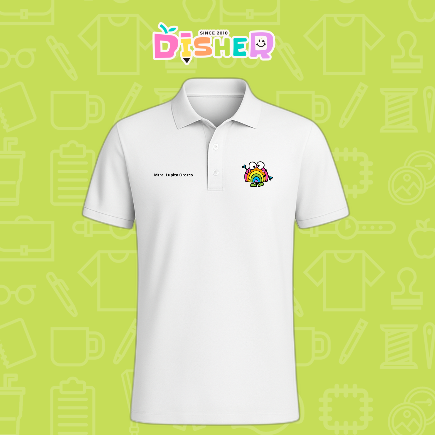 PBD-C-0029: Polo Bordada Dry Fit Caballero I Arcoíris manitas