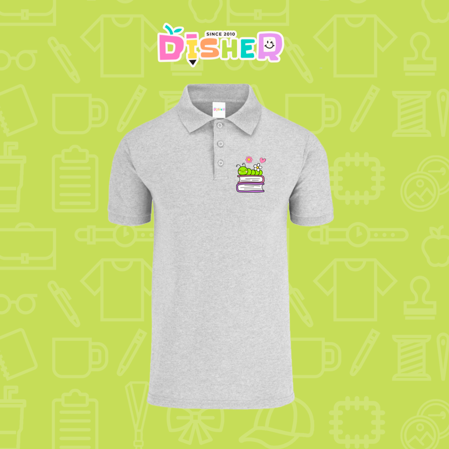 PBY-C-0004: Polo Bordada 50/50 Caballero I Gusanito libros