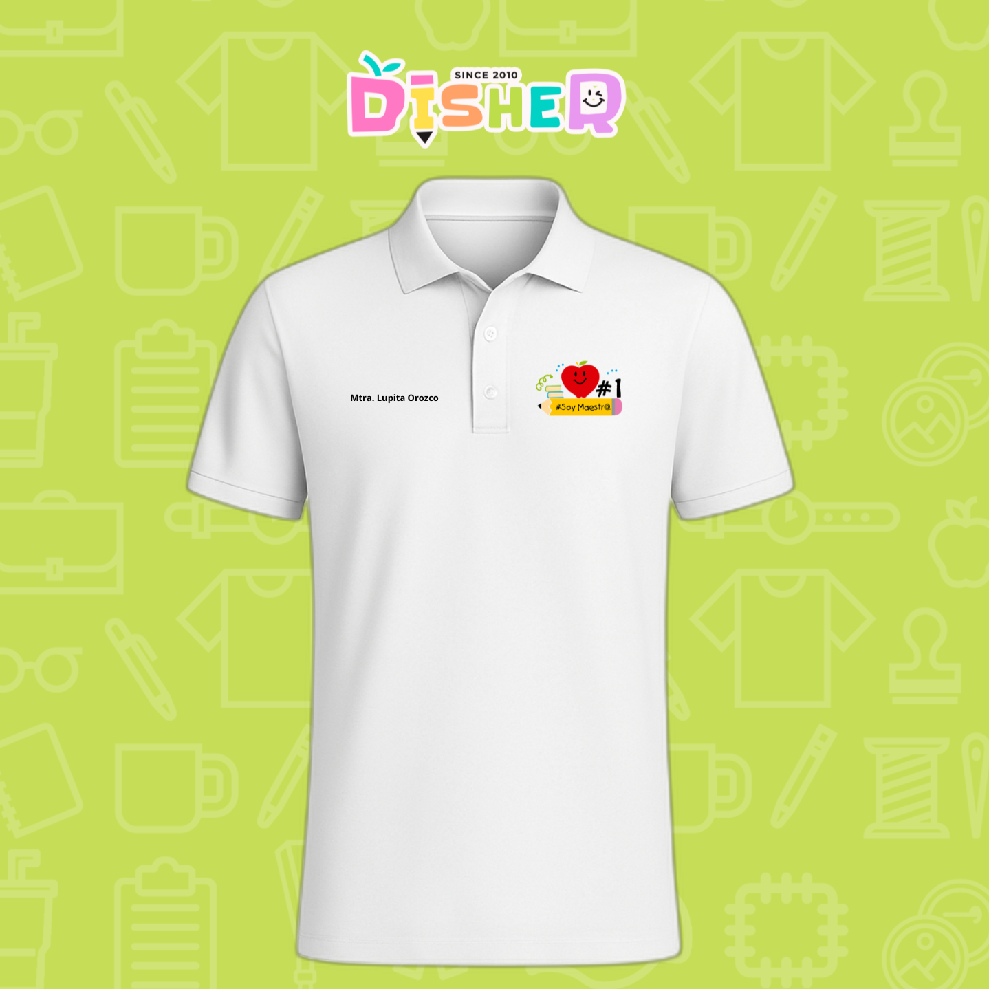 PBD-C-001: Polo Bordada Dry Fit Caballero I Manzana lápiz
