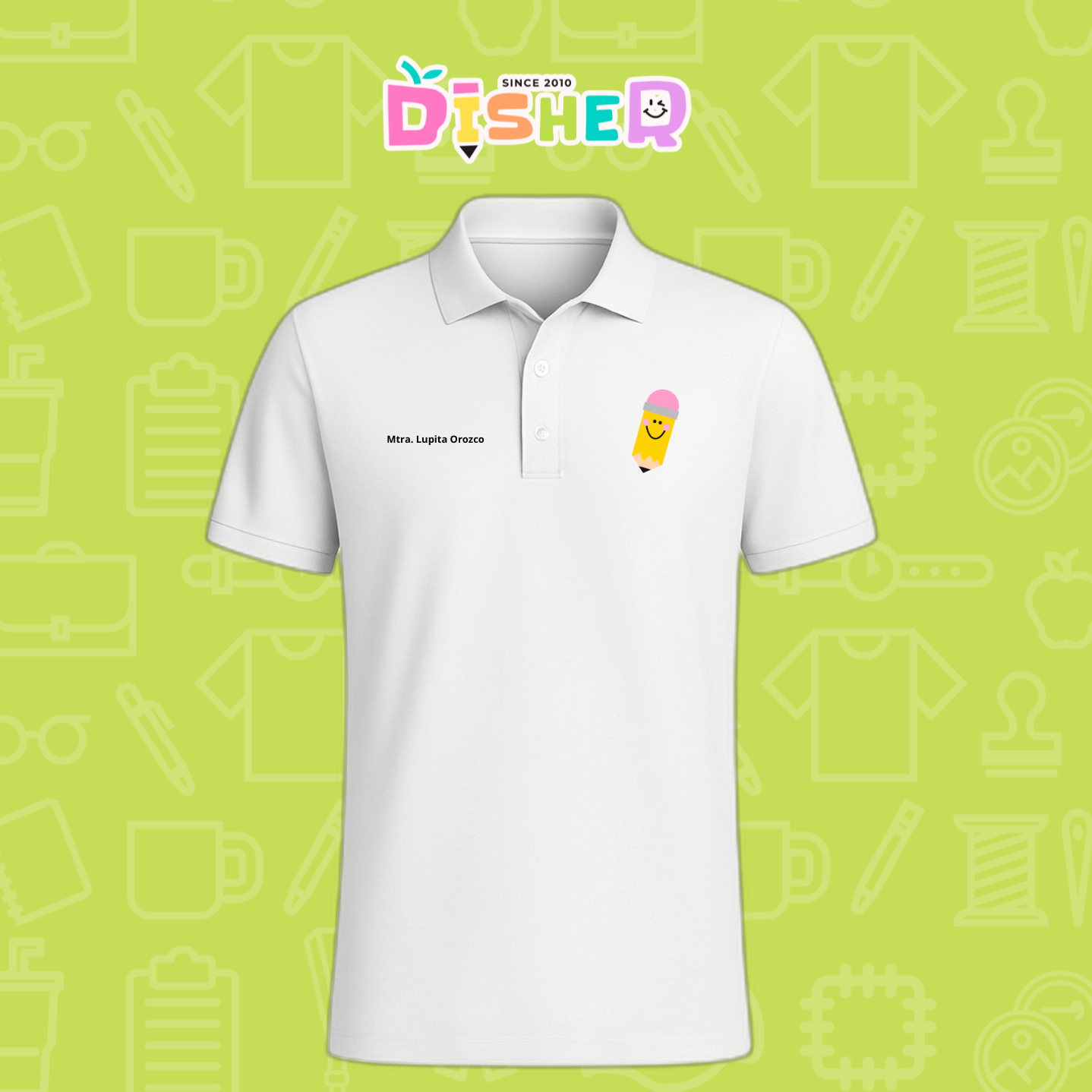 PBD-C-0031: Polo Bordada Dry Fit Caballero I Smile Pencil