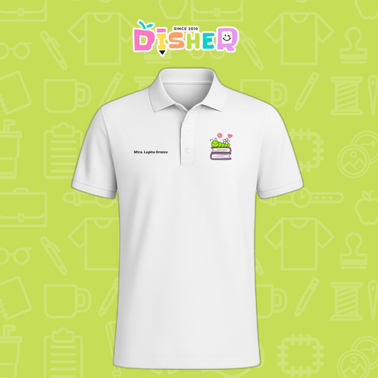 PBD-C-004: Polo Bordada Dry Fit Caballero I Gusanito libros