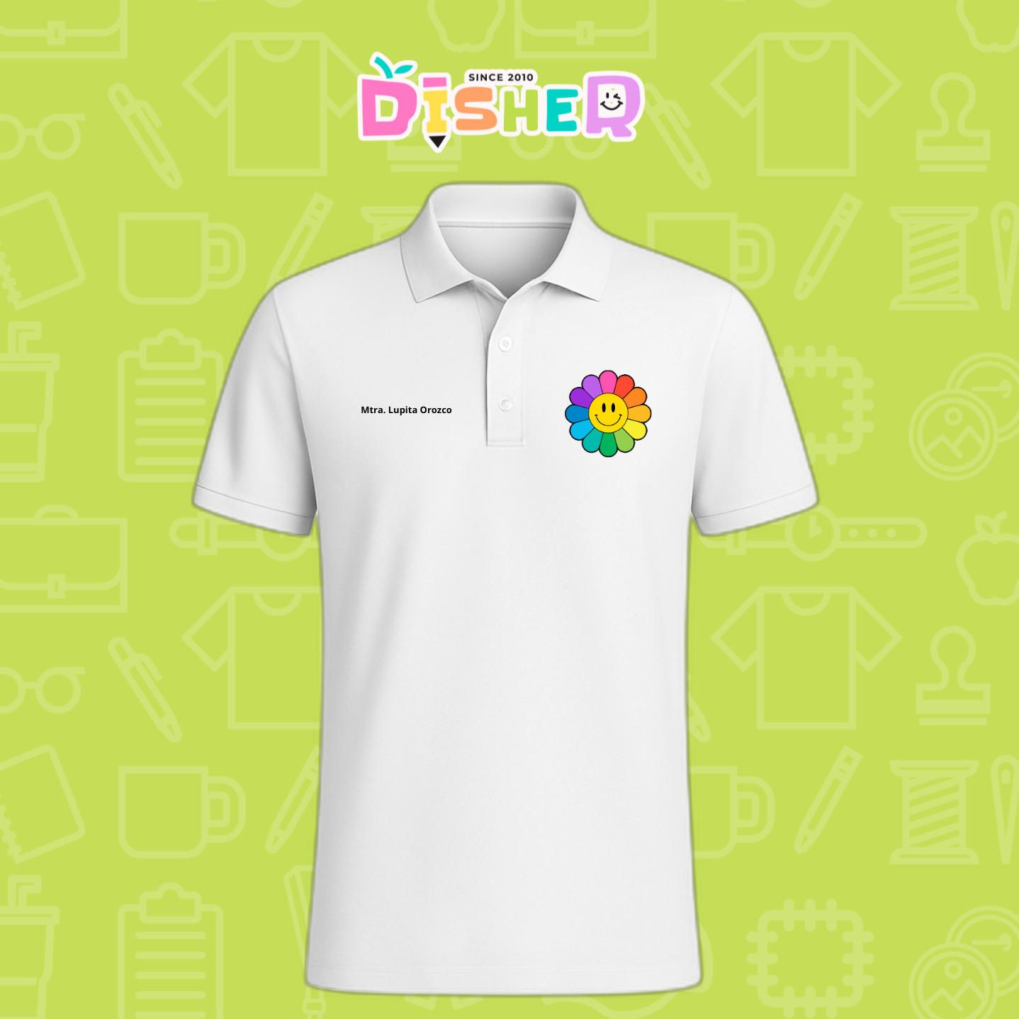PBD-C-0018: Polo Bordada Dry Fit Caballero I Flor de colores