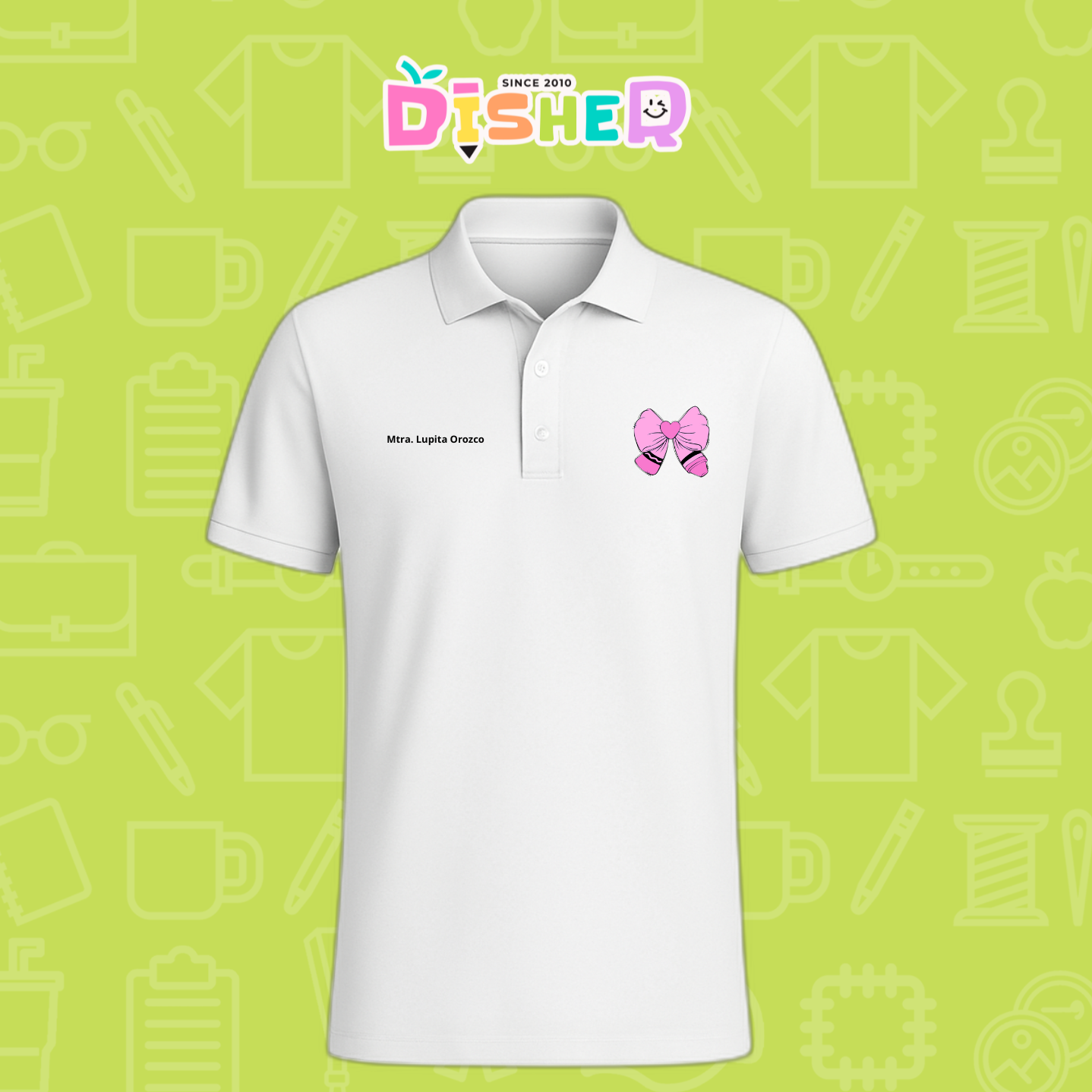 PBD-C-009: Polo Bordada Dry Fit Caballero I Moño rosa clayón