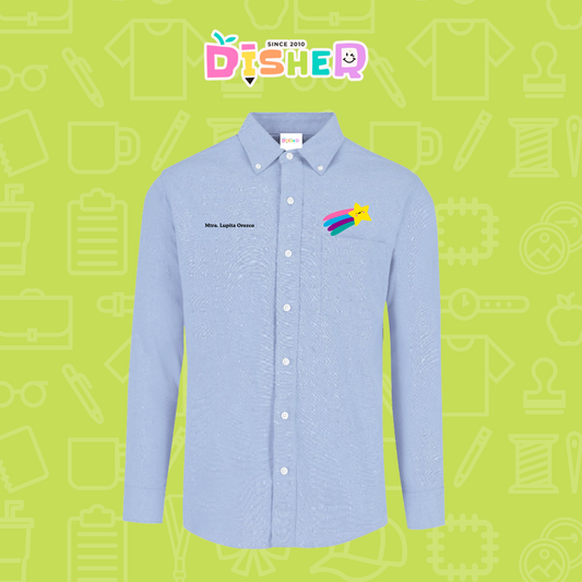 CBOL-C-019: Camisa Bordada Oxford Manga Larga Caballero I Estrella fugaz