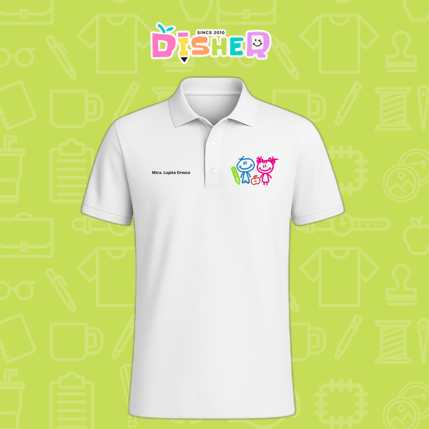 PBD-C-0062: Polo Bordada Dry Fit Caballero I Niños trazos