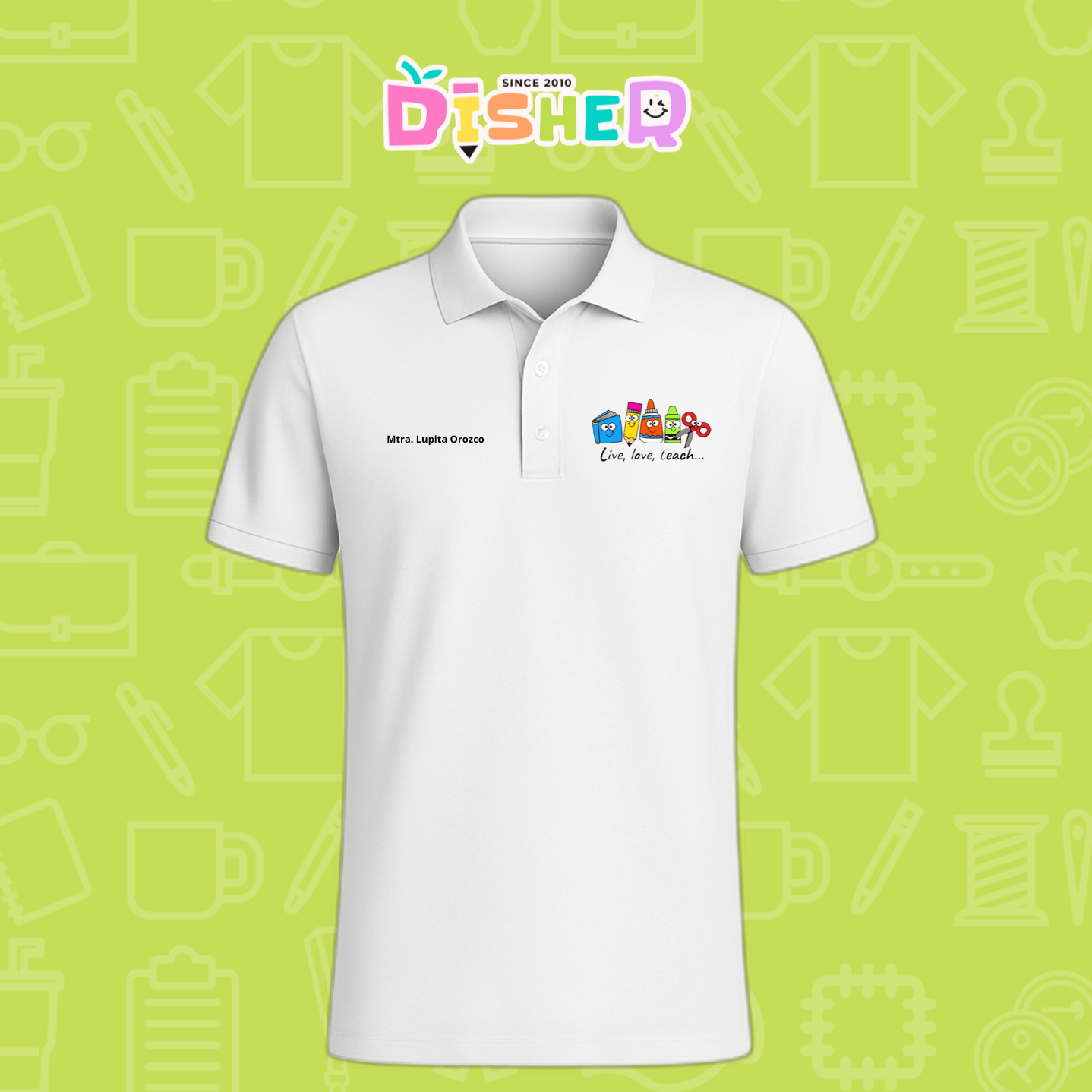 PBD-C-0064: Polo Bordada Dry Fit Caballero I Útiles felices