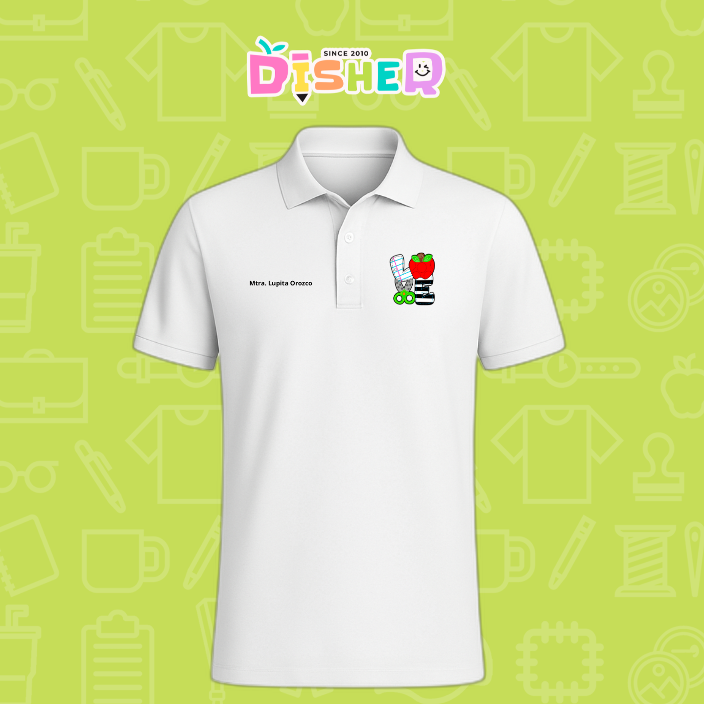 PBD-C-0069: Polo Bordada Dry Fit Caballero I Love