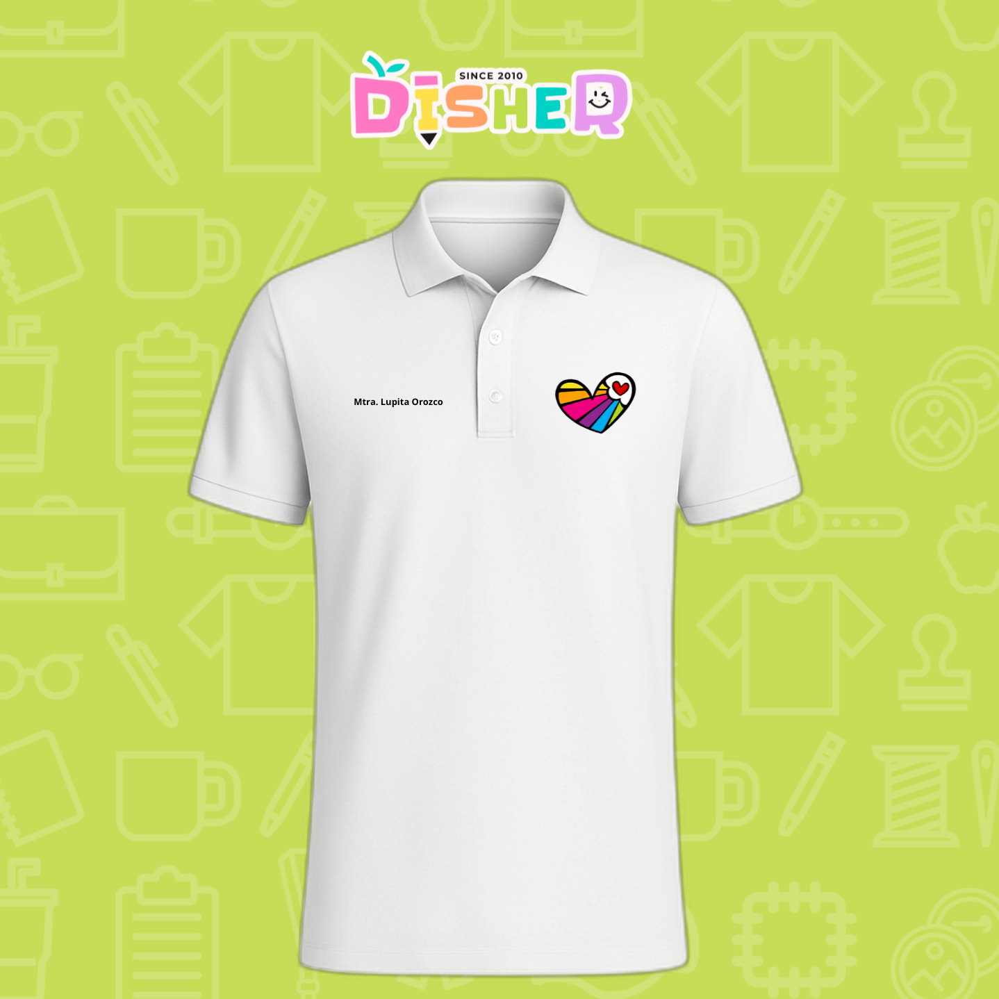 PBD-C-0073: Polo Bordada Dry Fit Caballero I Corazón lineas
