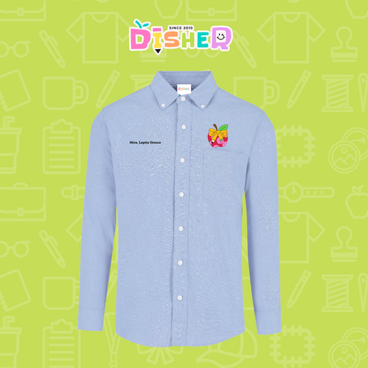 CBOL-C-011: Camisa Bordada Oxford Manga Larga Caballero I Moño lápiz amarillo