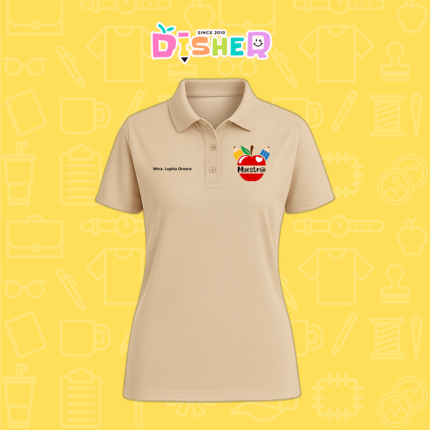PBD-D-091: Polo Bordada Dry Fit Dama I Manzana lápices