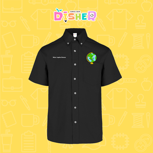 CBGC-C-034: Camisa Bordada Gabardina Manga Corta Caballero I Smiley world