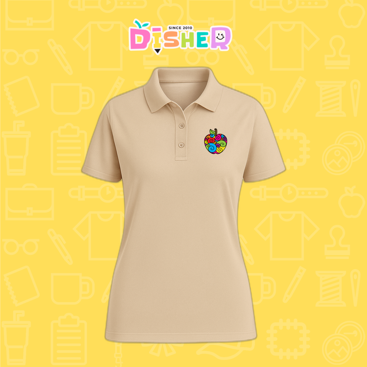 PBD-D-067: Polo Bordada Dry Fit Dama I Manzana risco
