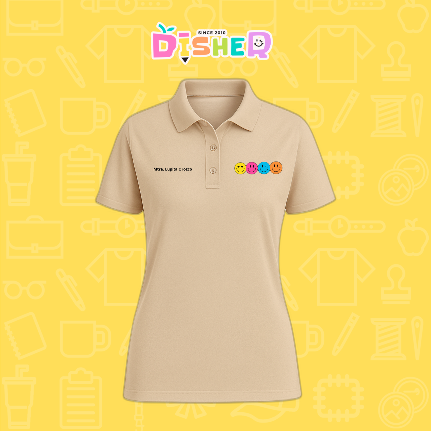 PBD-D-024: Polo Bordada Dry Fit Dama I Caritas felices