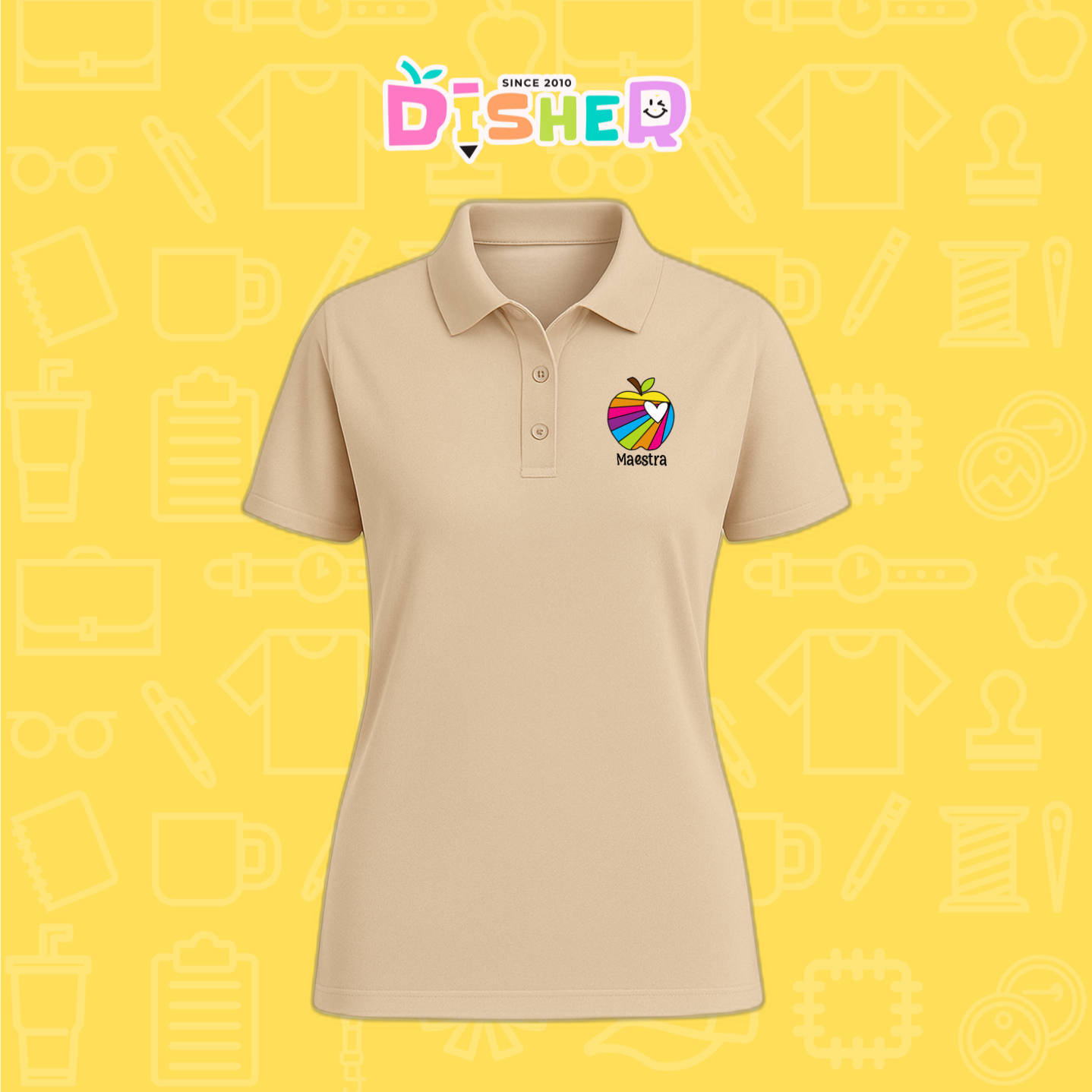 PBD-D-075: Polo Bordada Dry Fit Dama I Manzana rayaz colores