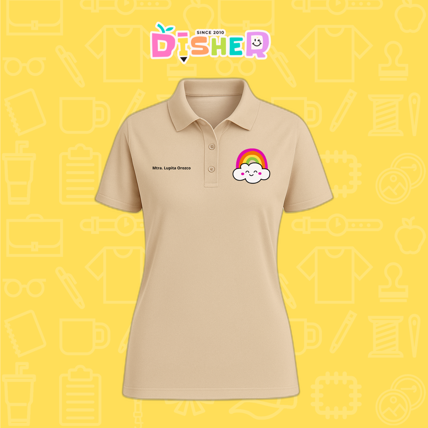 PBD-D-017: Polo Bordada Dry Fit Dama I Nube arcoíris