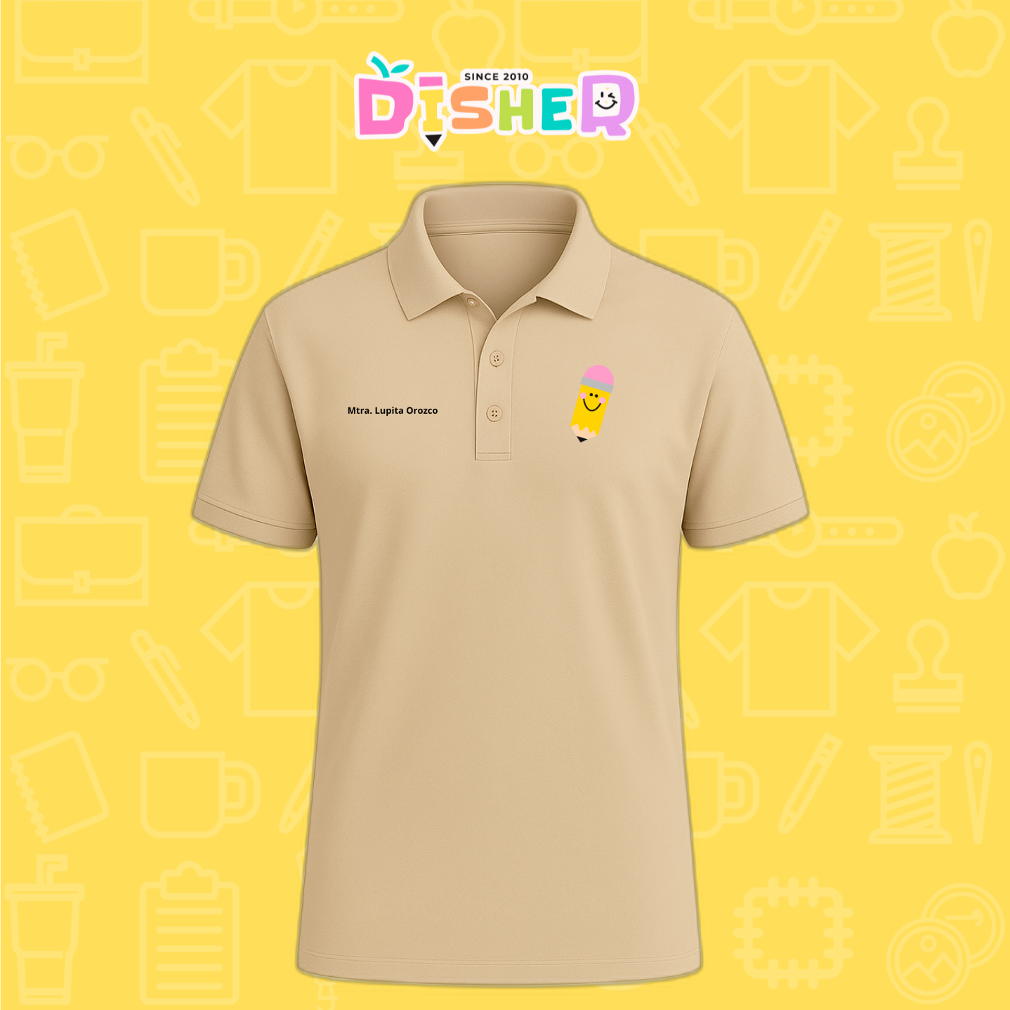 PBD-C-0031: Polo Bordada Dry Fit Caballero I Smile Pencil