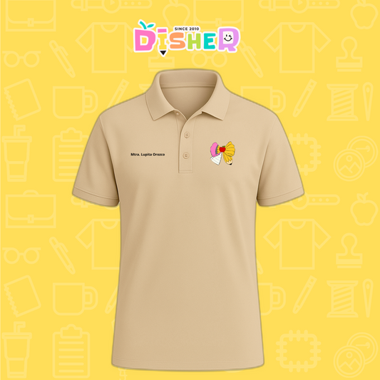 PBD-C-005: Polo Bordada Dry Fit Caballero I Moño lápiz hoja