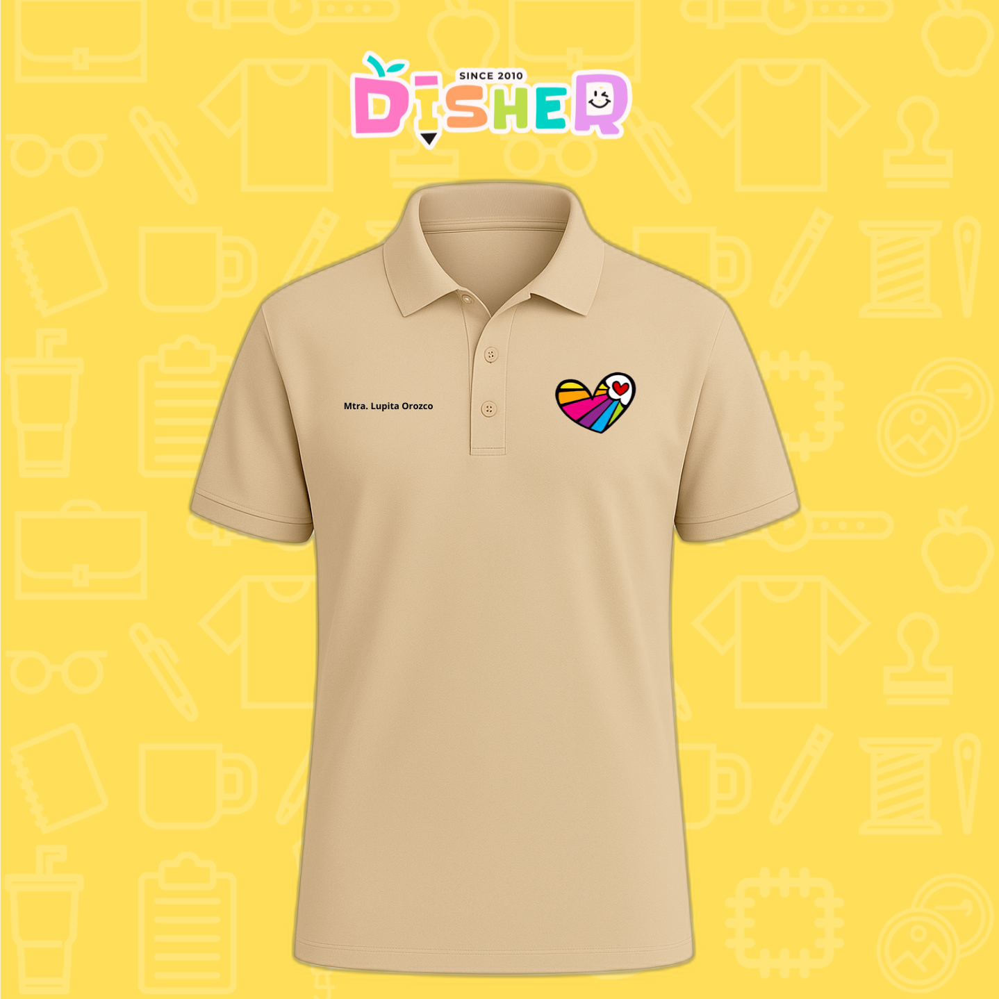 PBD-C-0073: Polo Bordada Dry Fit Caballero I Corazón lineas
