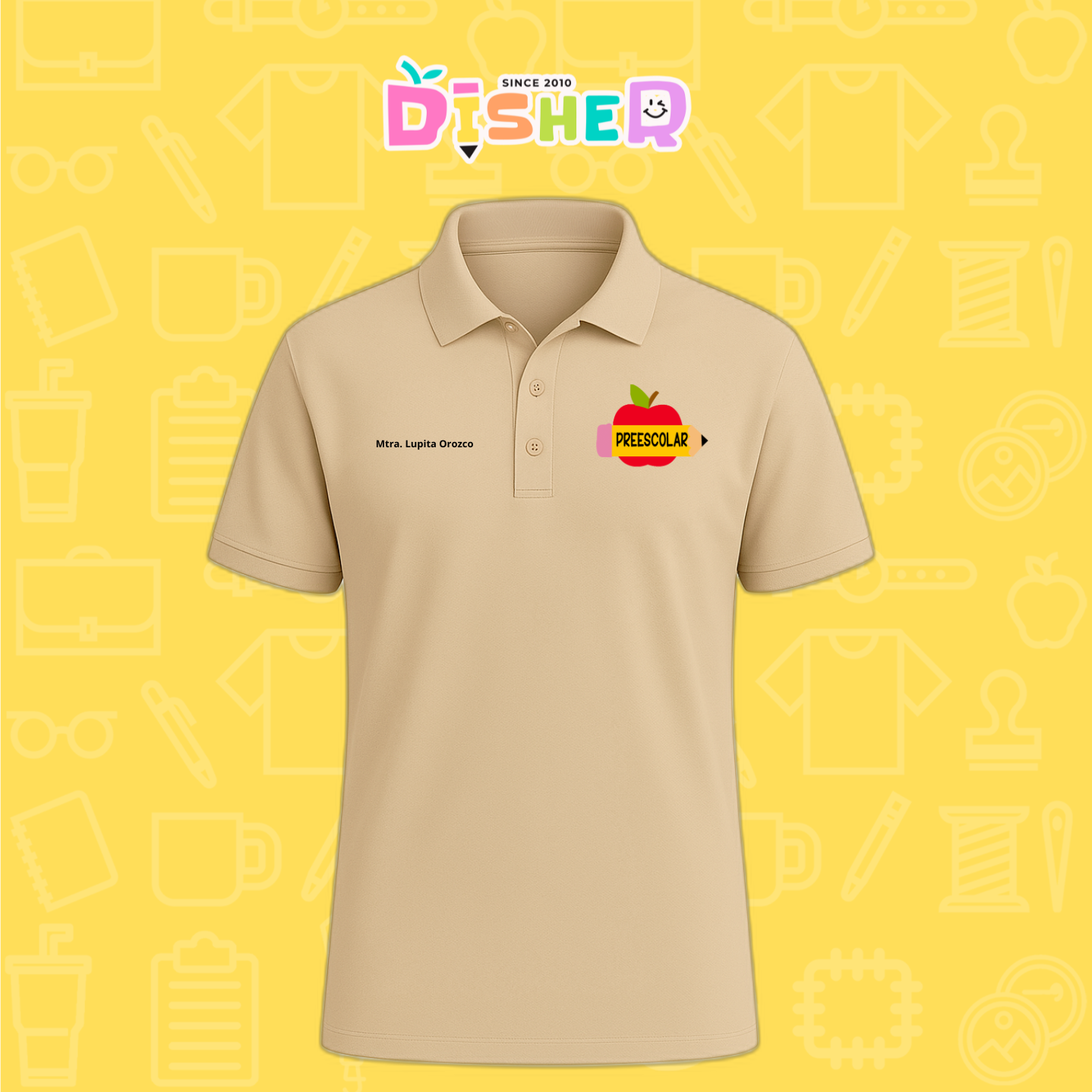 PBD-C-0084: Polo Bordada Dry Fit Caballero I Manzana preescolar