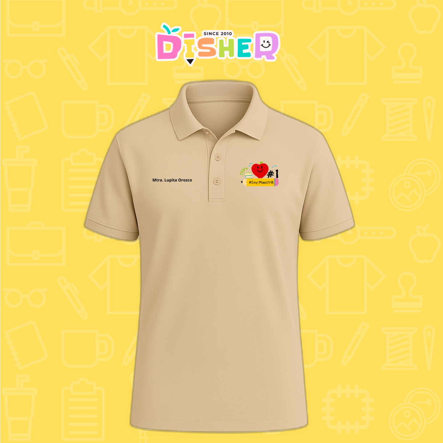 PBD-C-001: Polo Bordada Dry Fit Caballero I Manzana lápiz