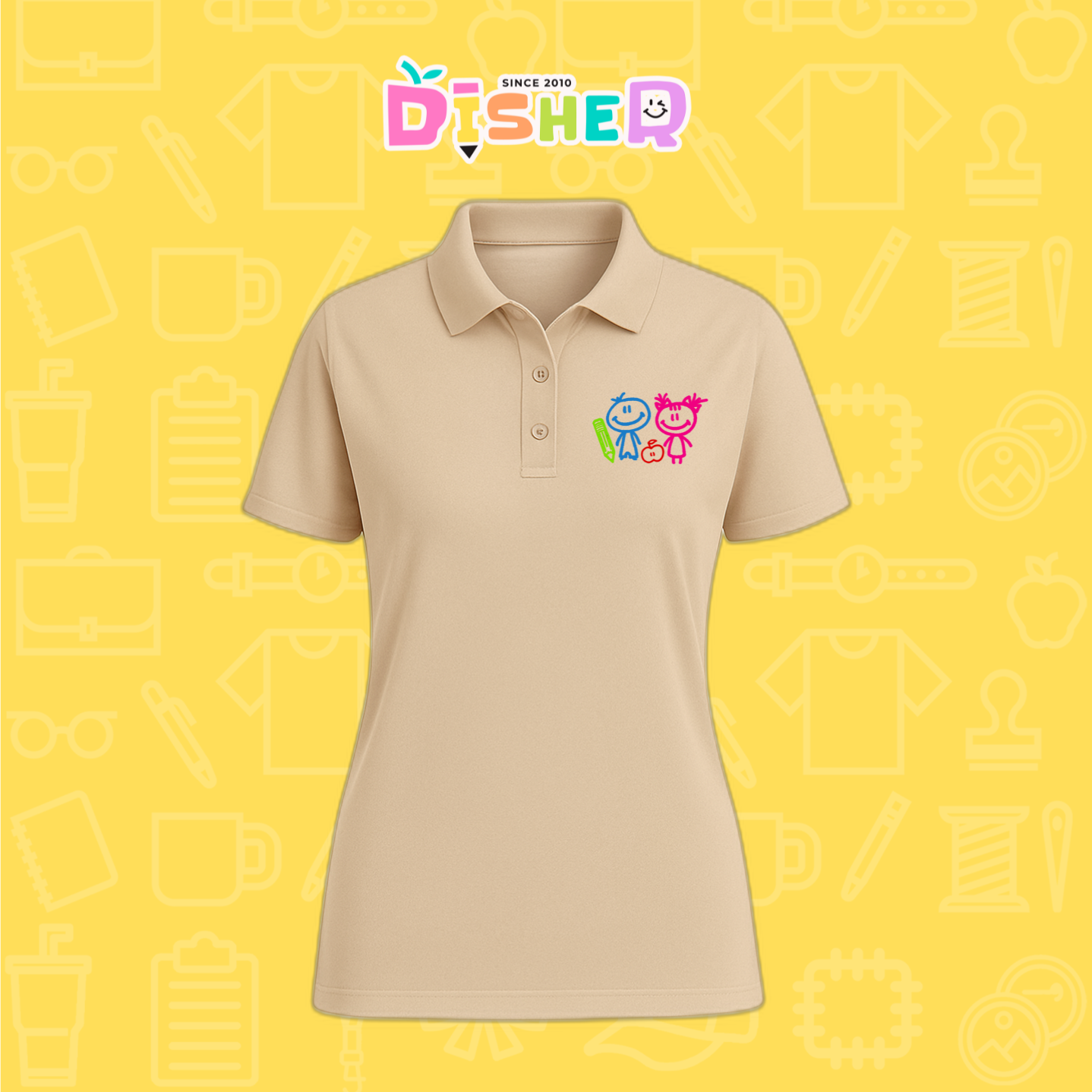 PBD-D-062: Polo Bordada Dry Fit Dama I Niños trazos