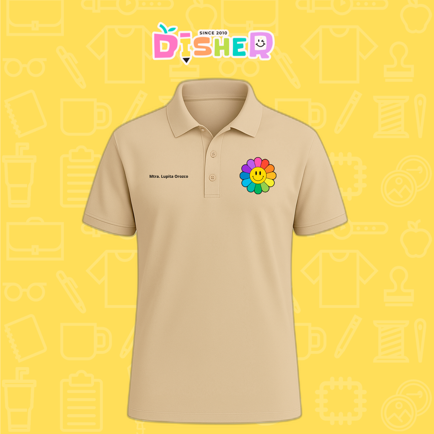 PBD-C-0018: Polo Bordada Dry Fit Caballero I Flor de colores