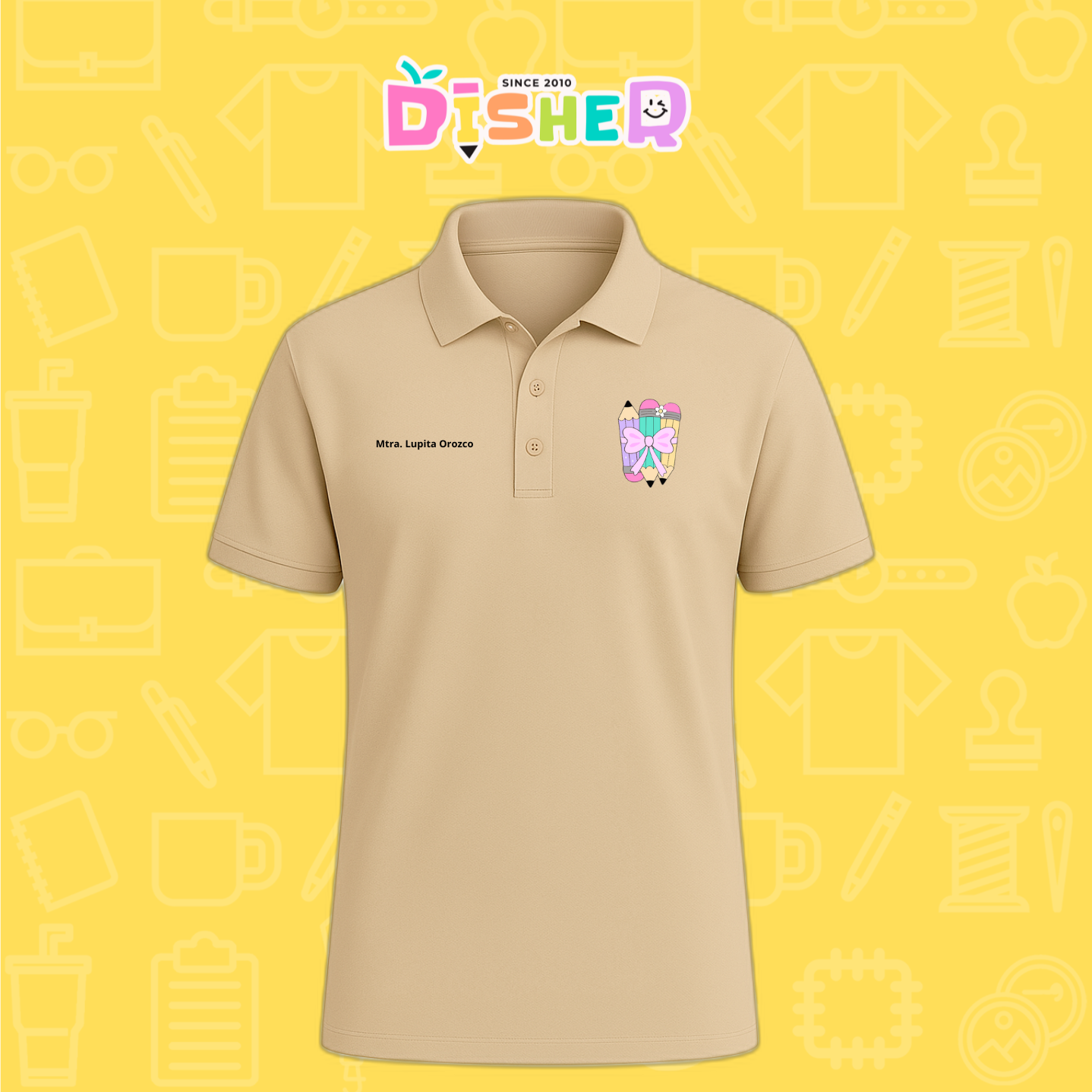 PBD-C-007: Polo Bordada Dry Fit Caballero I Lápices moñito