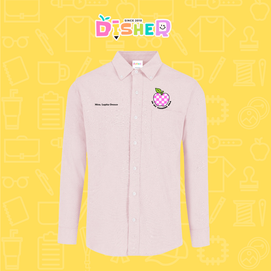 CBOL-C-026: Camisa Bordada Oxford Manga Larga Caballero I Manzana cuadros