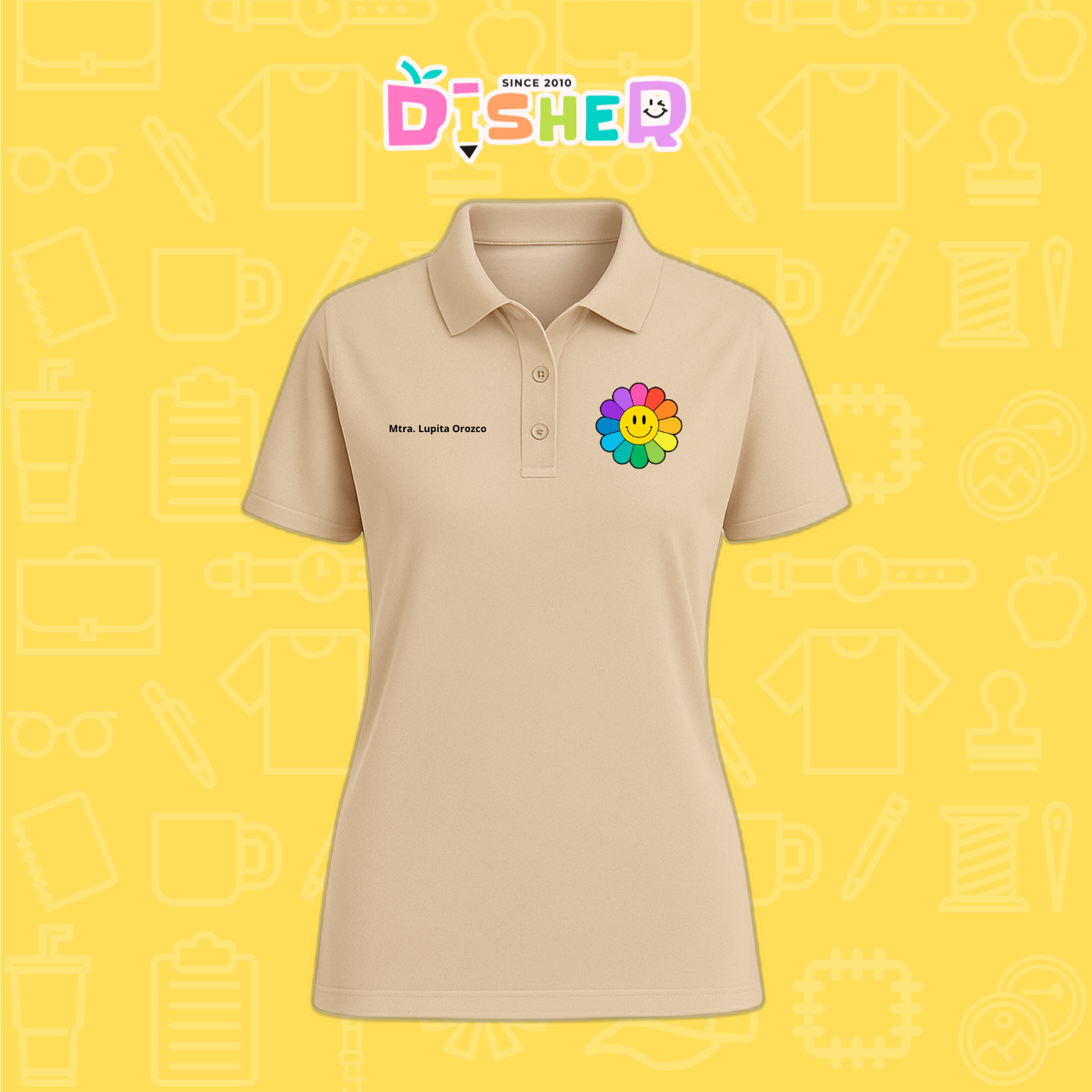 PBD-D-018: Polo Bordada Dry Fit Dama I Flor de colores