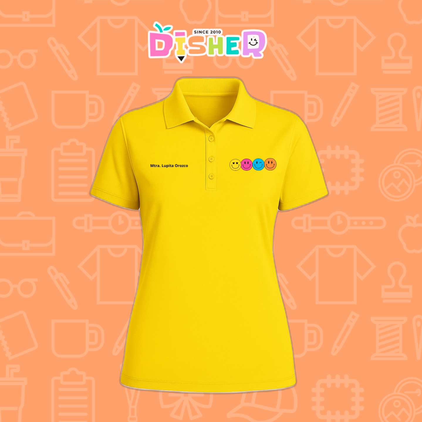 PBD-D-024: Polo Bordada Dry Fit Dama I Caritas felices