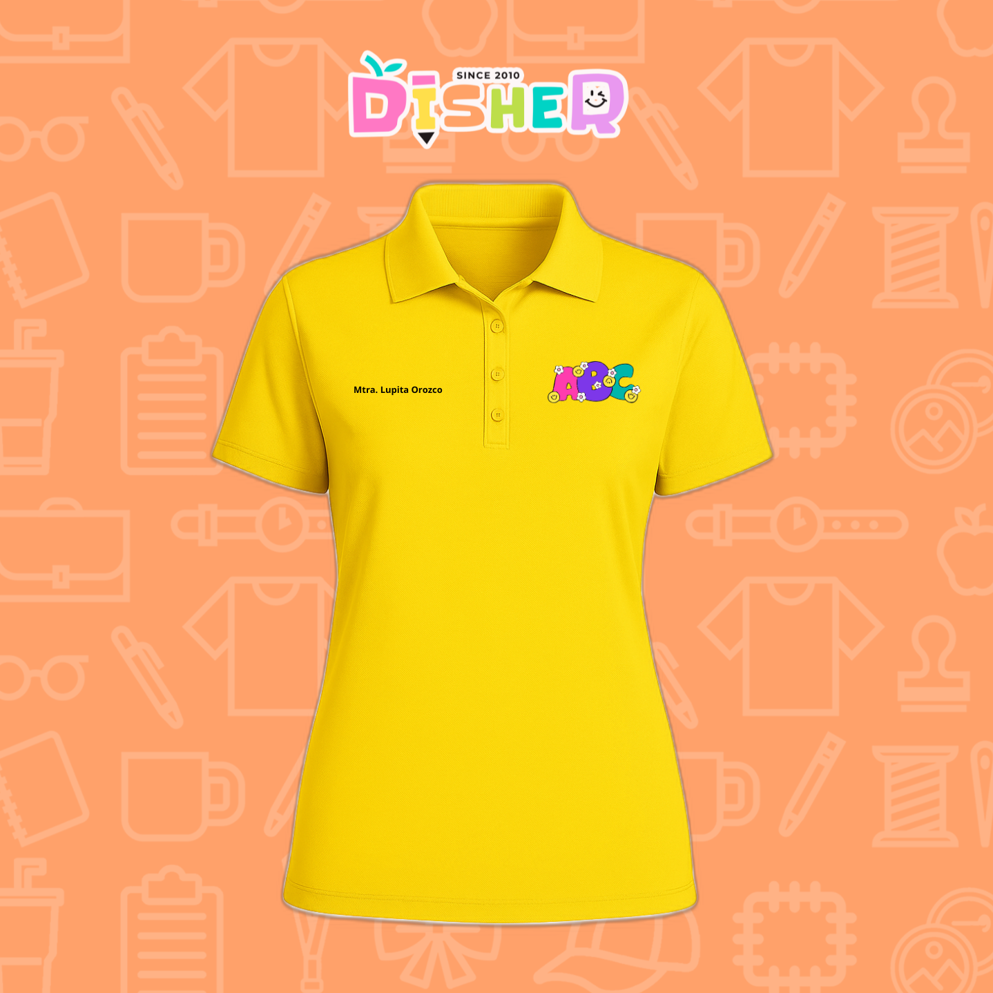 PBD-D-043: Polo Bordada Dry Fit Dama I Abc flores