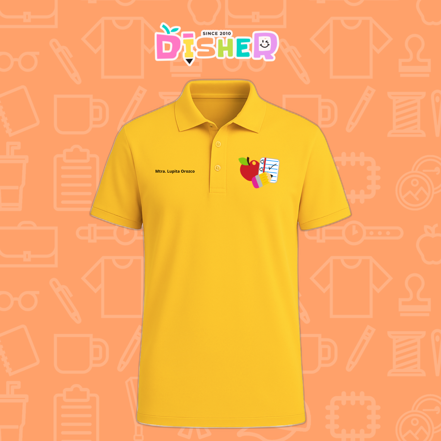 PBD-C-0088: Polo Bordada Dry Fit Caballero I Útiles manzana lápiz