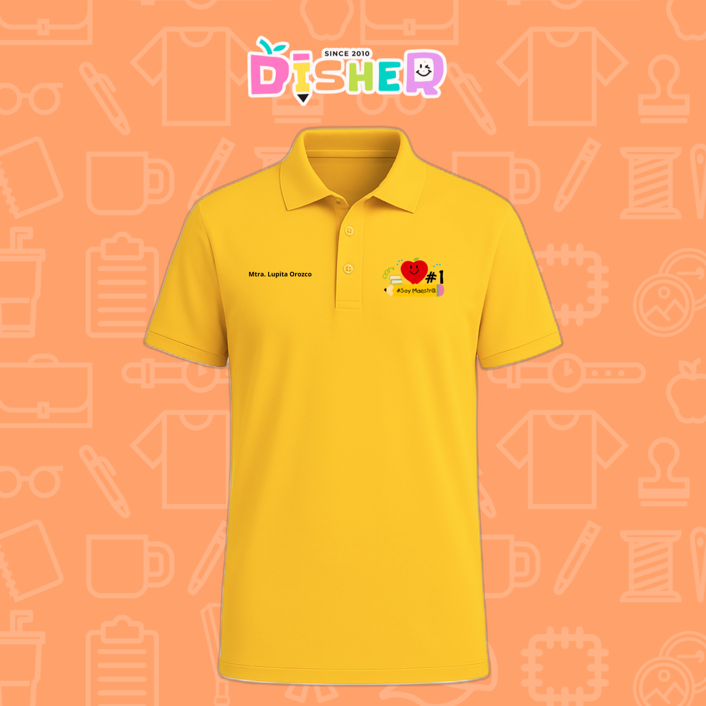 PBD-C-001: Polo Bordada Dry Fit Caballero I Manzana lápiz