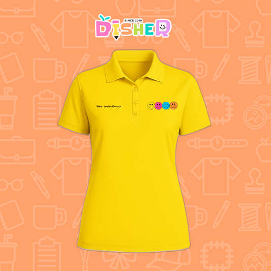 PBD-D-024: Polo Bordada Dry Fit Dama I Caritas felices