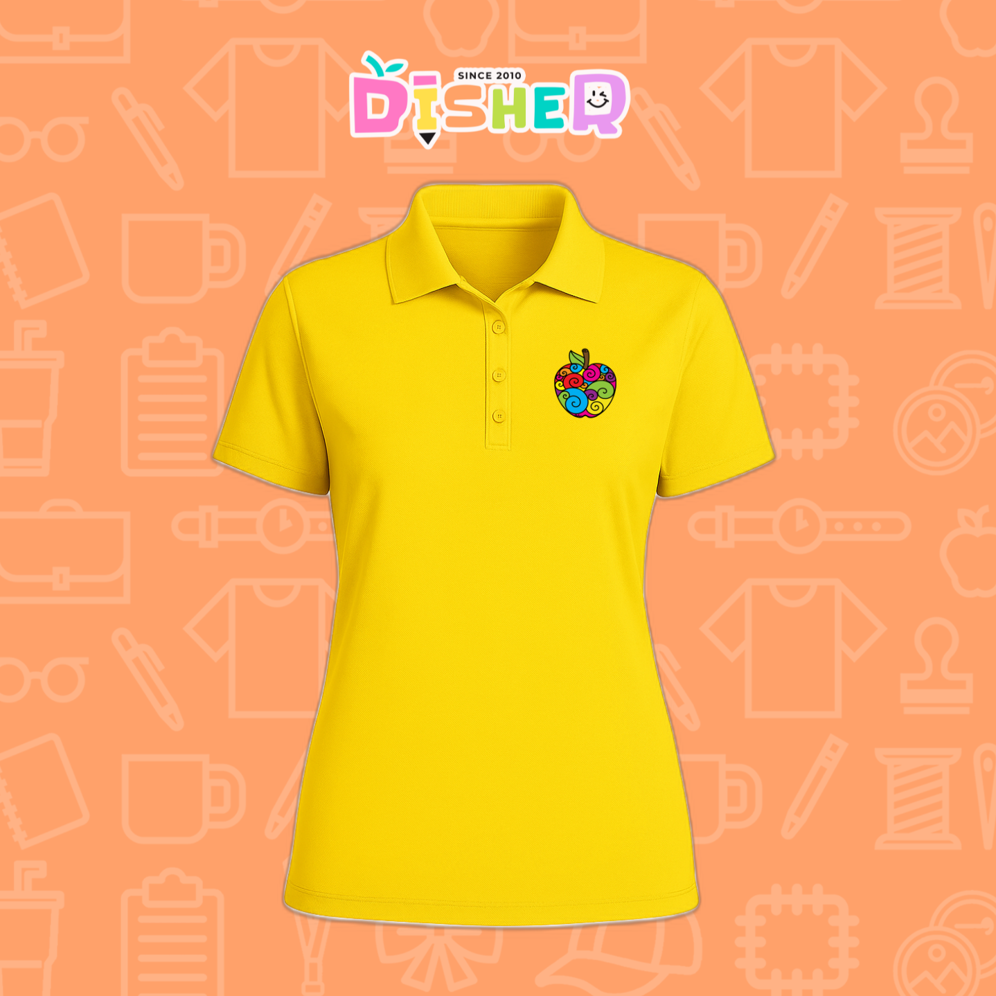 PBD-D-067: Polo Bordada Dry Fit Dama I Manzana risco