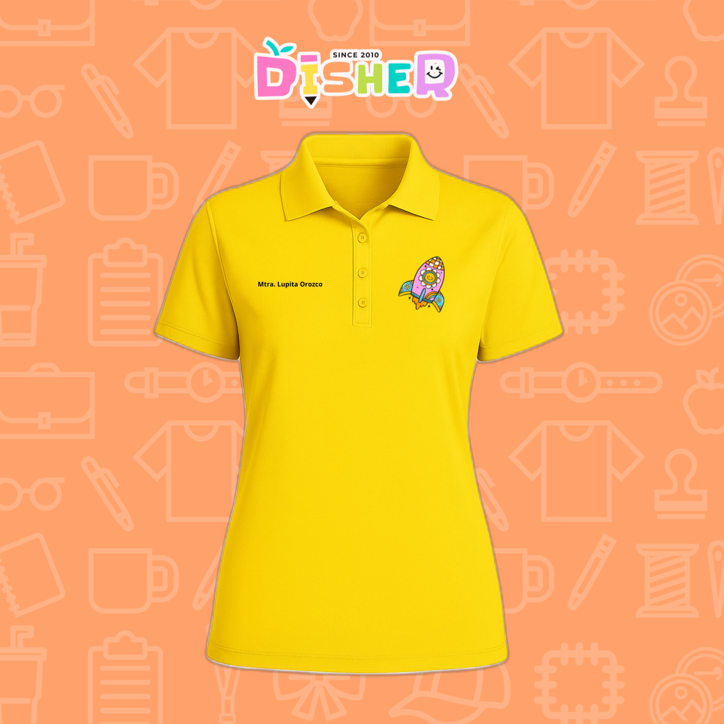 PBD-D-027: Polo Bordada Dry Fit Dama I Cohete