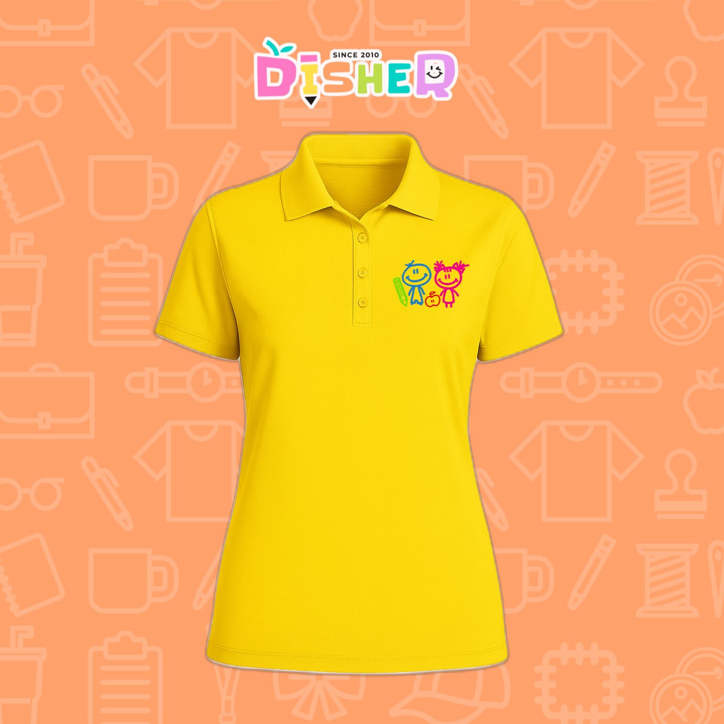 PBD-D-062: Polo Bordada Dry Fit Dama I Niños trazos