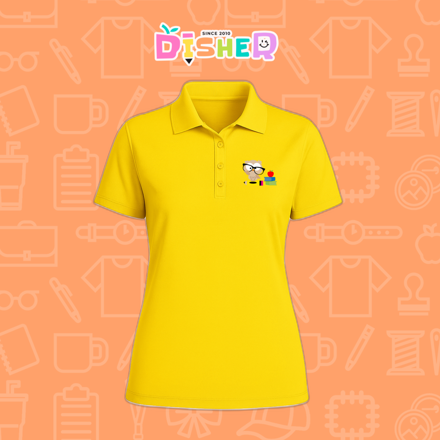 PBD-D-072: Polo Bordada Dry Fit Dama I Búho lentes