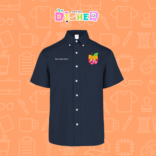 CBGC-C-012: Camisa Bordada Gabardina Manga Corta Caballero I Manzana moño