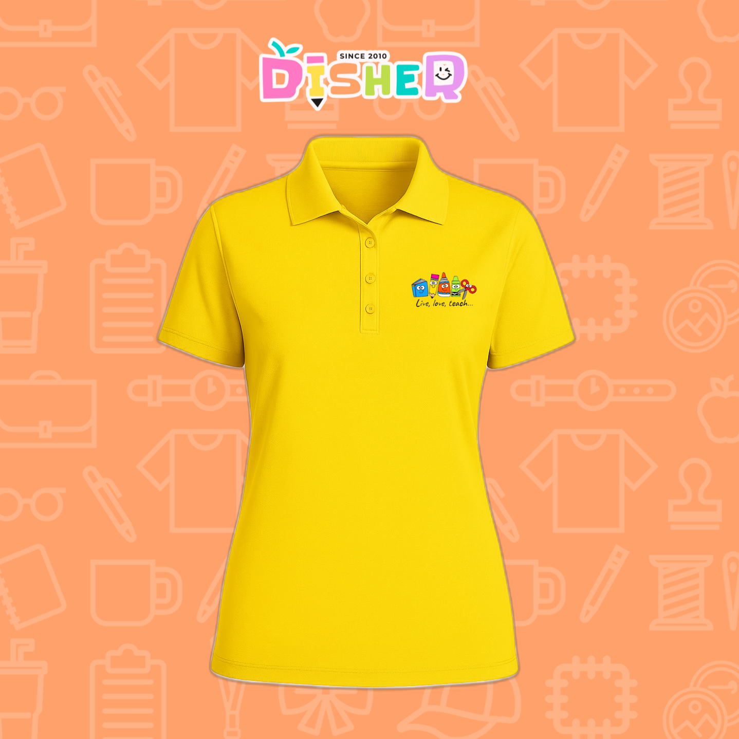 PBD-D-064: Polo Bordada Dry Fit Dama I Útiles felices