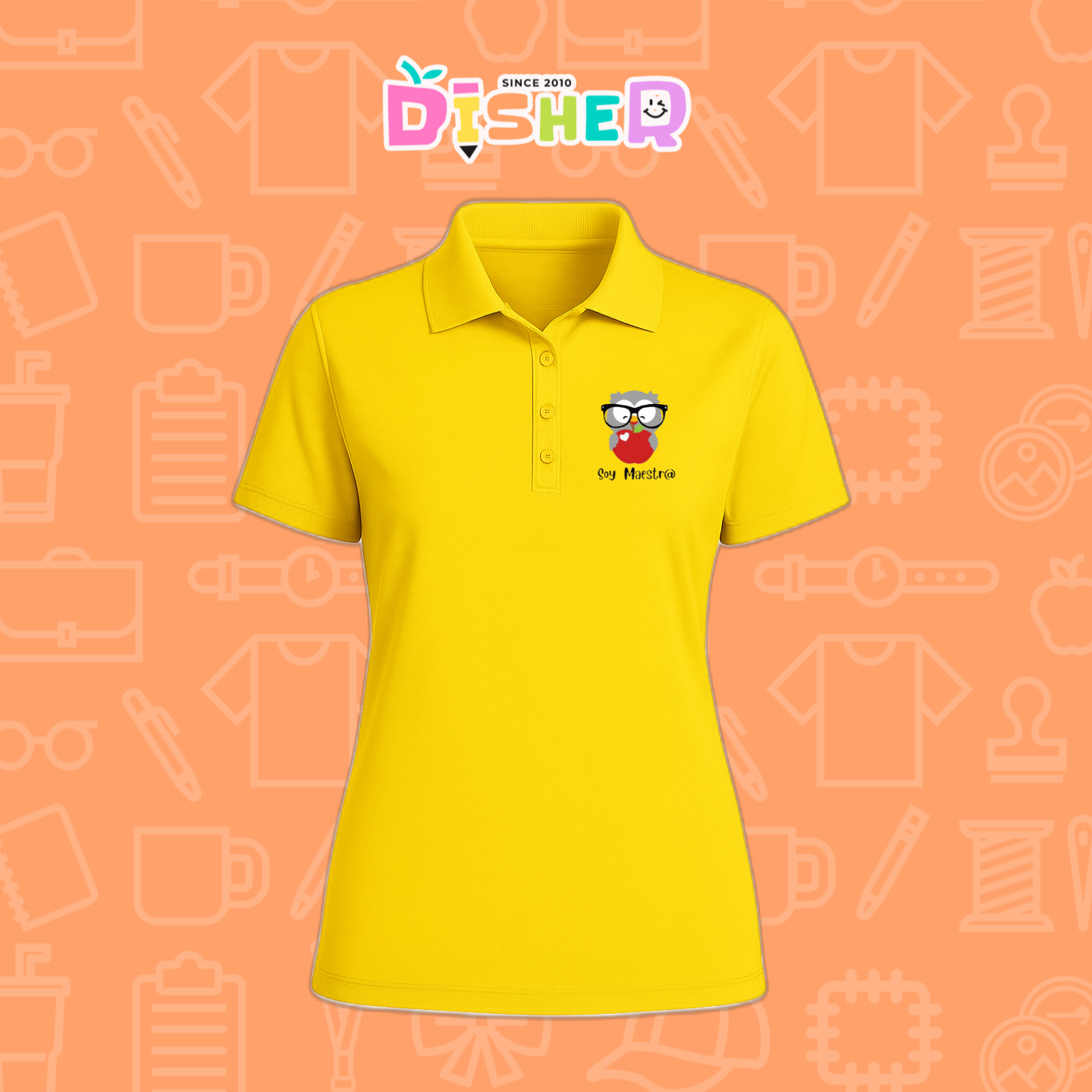 PBD-D-079: Polo Bordada Dry Fit Dama I Búho gris manzana