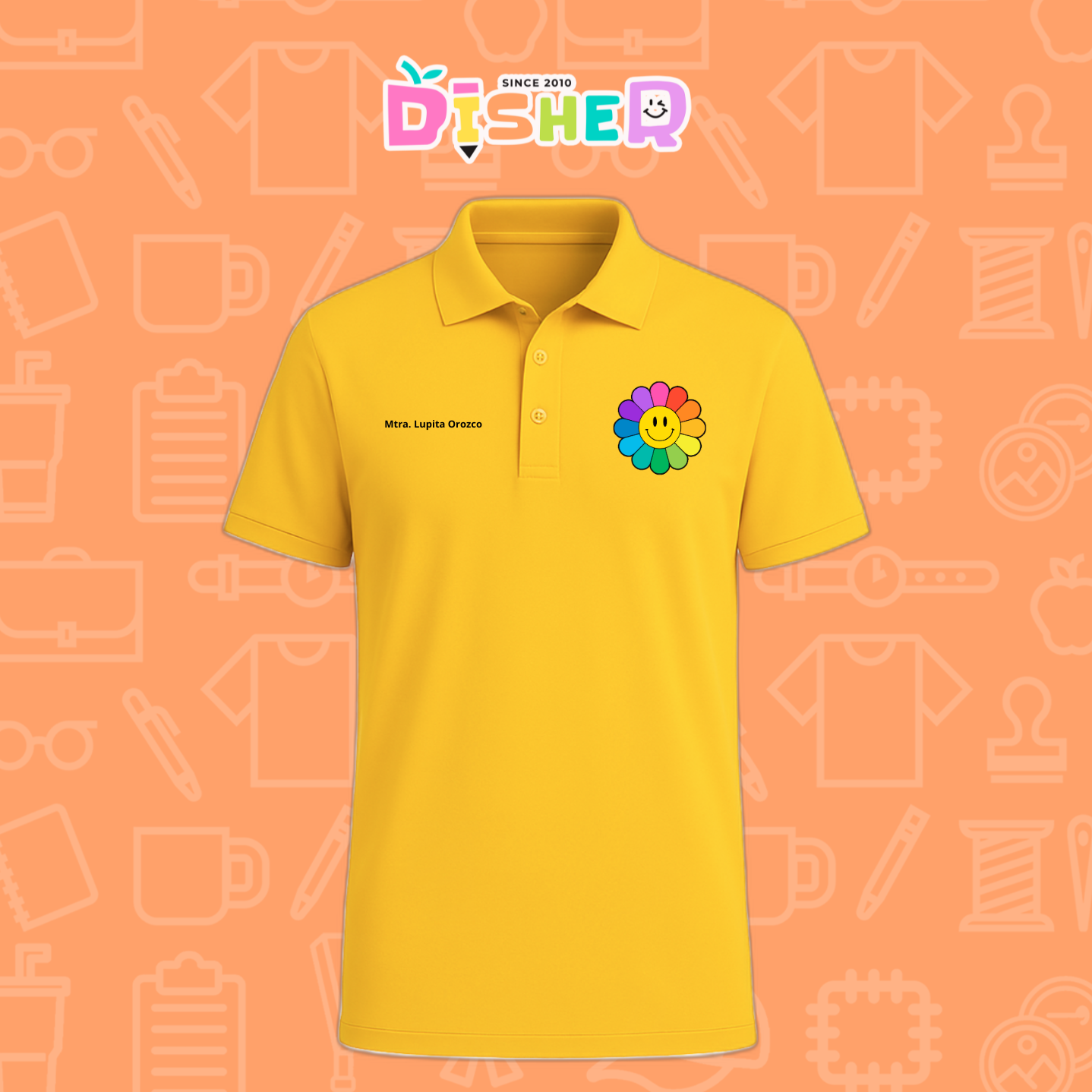 PBD-C-0018: Polo Bordada Dry Fit Caballero I Flor de colores